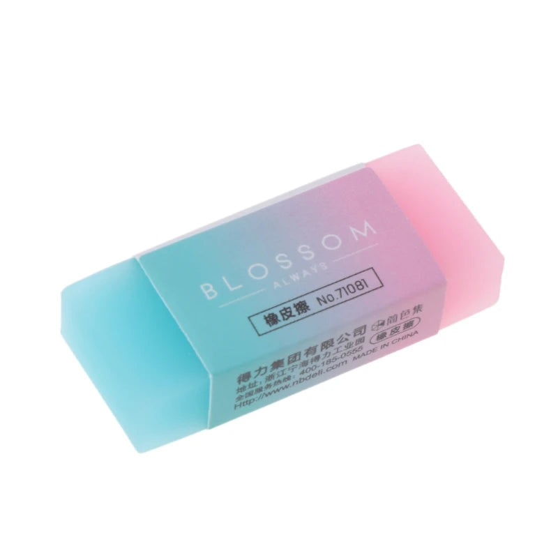 Soft Flexible Cube Colored Pencil Erasers (P82F) – Cute Durable Rubber Erasers for School Kids, Art & Writing Use