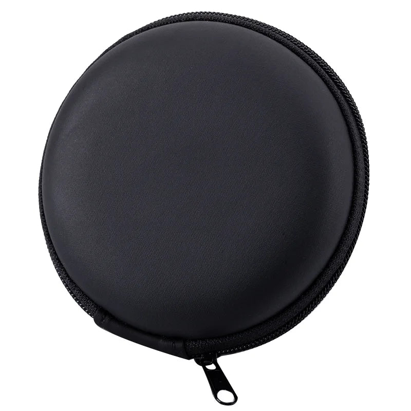 PU Mini Earphone Storage Case – Hard Carrying Bag for Earphones, Headphones, Earbuds, Memory Cards, and USB Cables – Compact and Durable