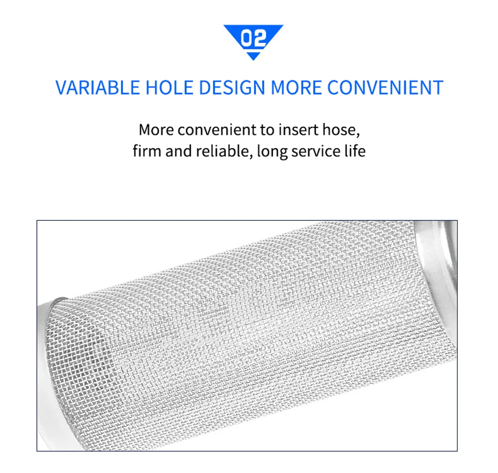12/16mm Aquarium Inflow Inlet Filter – Stainless Steel Mesh Net Guard, Fish Tank Intake Strainer & Prefilter Cover