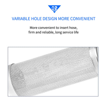 12/16mm Aquarium Inflow Inlet Filter – Stainless Steel Mesh Net Guard, Fish Tank Intake Strainer & Prefilter Cover