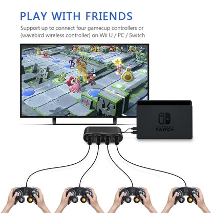 4-Port GameCube Controller Adapter – USB Converter for Nintendo Switch, Wii U, PC, and NGC – Star Fighting Game Support