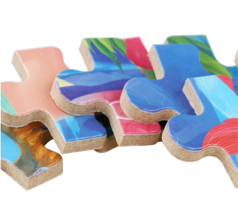 60PCS Wooden Cartoon Animal Puzzle – Early Learning Educational Jigsaw Toys for Kids