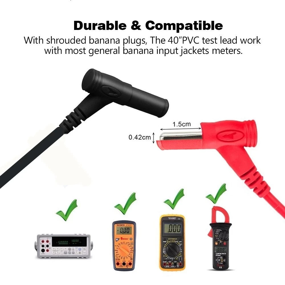 10A/20A 1000V Multimeter Test Leads Probes – Needle Tip Digital Tester Pen Cable for Accurate Electrical Measurement & Diagnostics