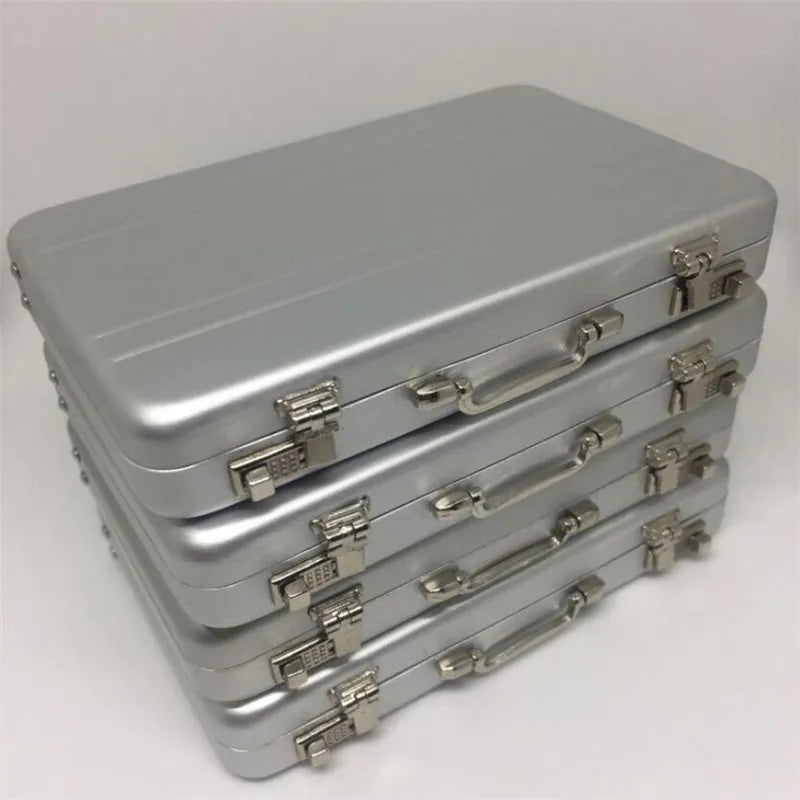 Aluminum Storage Box — Mini Business Card & Credit Card Holder, Rectangle Jewelry Case Organizer