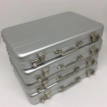 Aluminum Storage Box — Mini Business Card & Credit Card Holder, Rectangle Jewelry Case Organizer