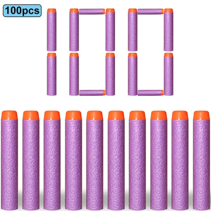 100pcs 7.2cm Soft Nerf Darts - Round Head Refill Sponge Bullets for NERF N-Strike Blasters, Kids Toy Gun Ammo