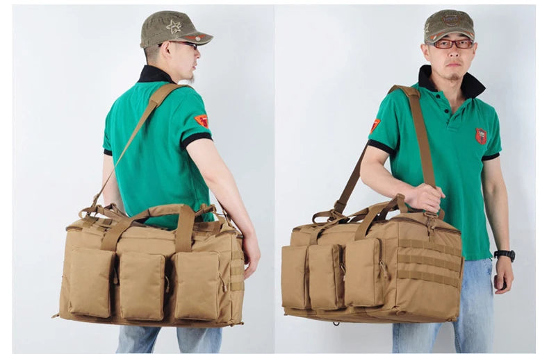 55L Tactical Duffel Bag – Large Hiking, Travel & Camping Backpack for Men, Gym and Weekend Trips