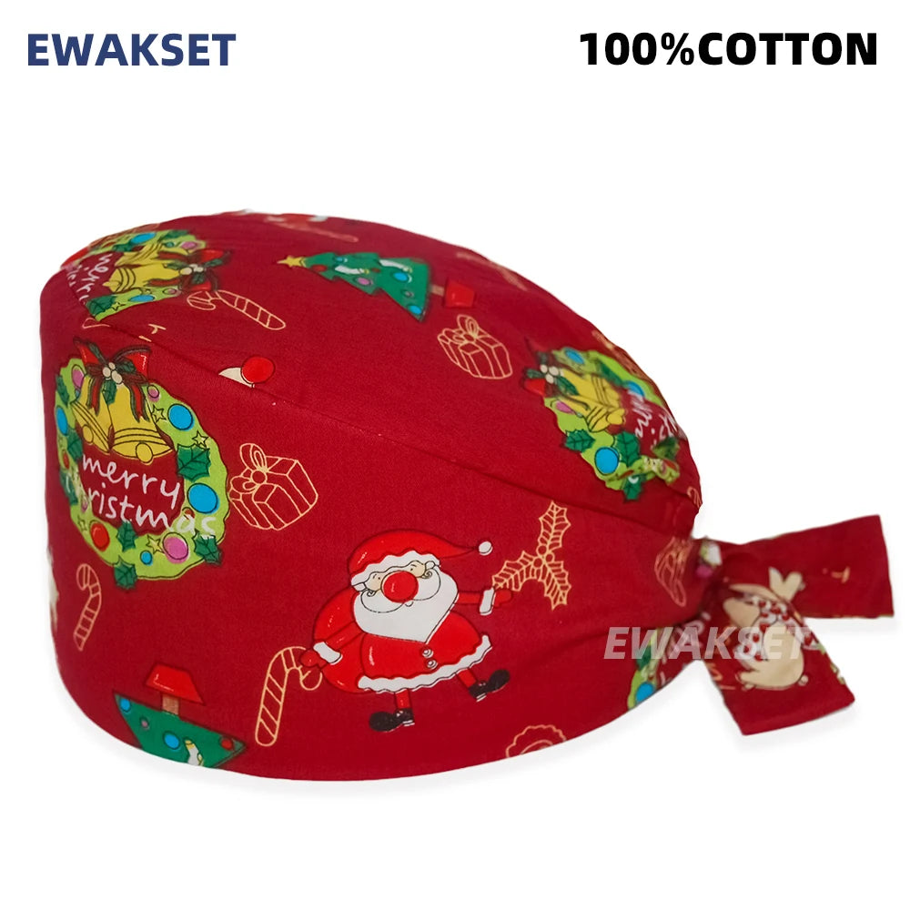 Unisex Soft Scrub Cap – Cartoon Print Surgical Hat for Men and Women, Operating Room Nursing Accessories