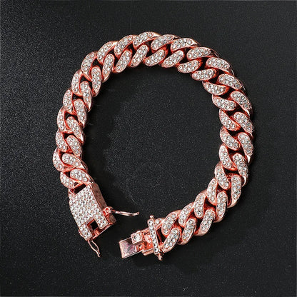High-Quality 51g Hip Hop AAA Stone Bling Iced Out Men's Bracelet – Miami Cuban Link Chain, Pave Design Jewelry