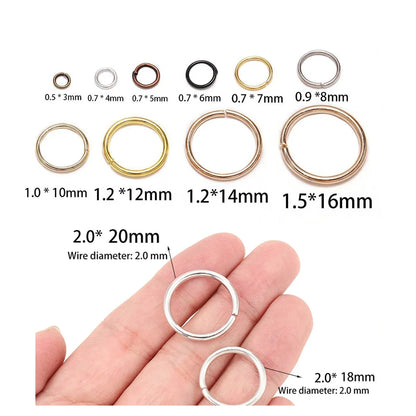 DIY Jewelry Jump Rings - 50-200pcs Split Ring Connectors 3-20mm for Handmade Accessories and Craft Making Supplies