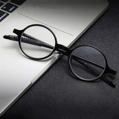 Retro Round Reading Glasses for Women & Men, Ultra-Light Fashion Clear Lens Presbyopia Eyewear +1.0 to +4.0 Magnifying Glasses