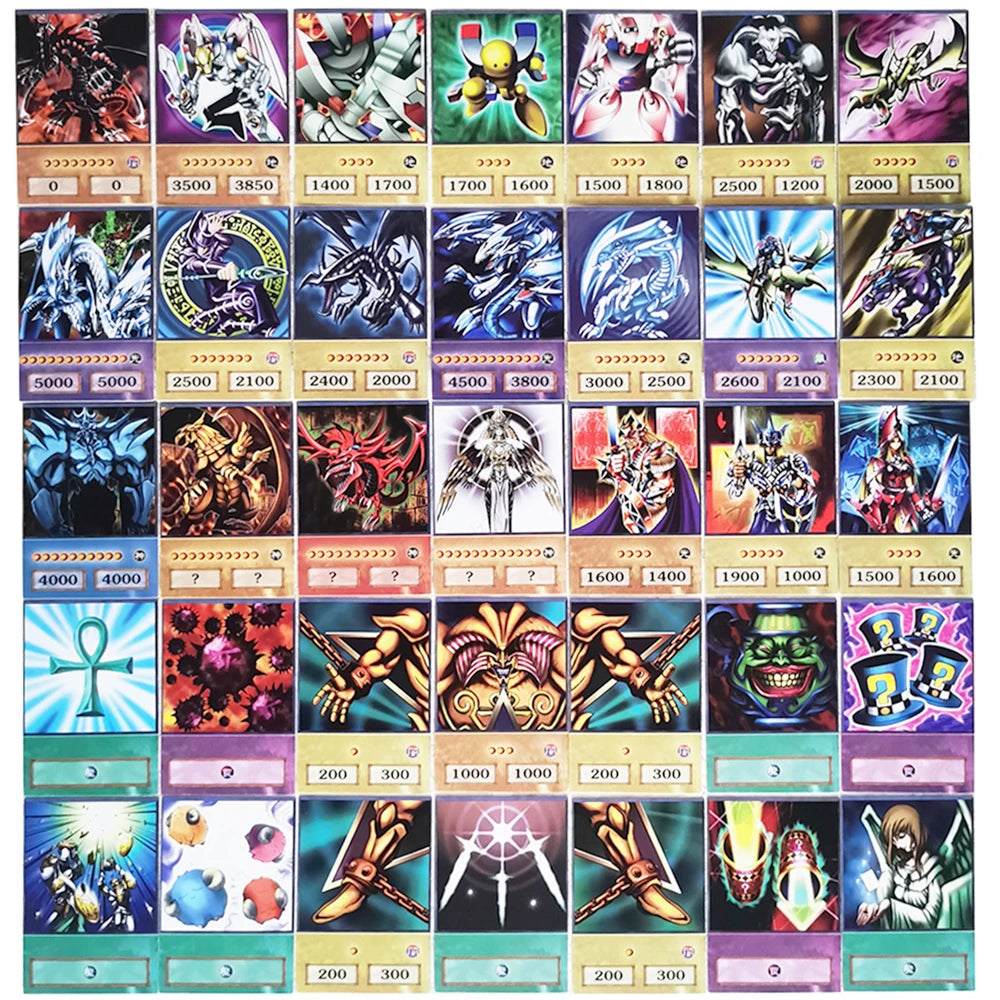 100PCS Yu-Gi-Oh! Anime Cards - Blue-Eyes White Dragon, Dark Magician, Exodia & Egyptian God Card Collection Gift