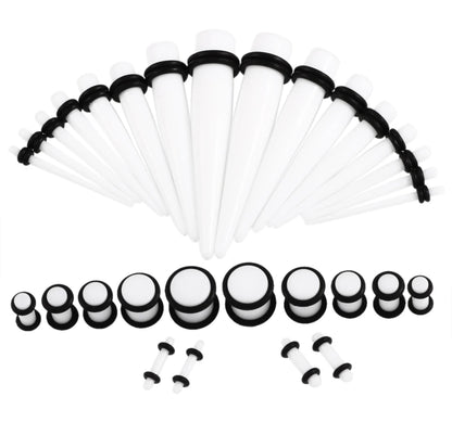 36PCS Acrylic Ear Gauge Taper & Plug Stretching Kit — Mixed Color Flesh Tunnel Expansion Jewelry 14G-00G