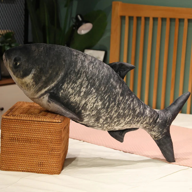 30-100CM Realistic Fish Plush Toy – Soft Tilapia, Carp & Bream Stuffed Pillow, Bed Cushion, Creative Home Decor & Gift