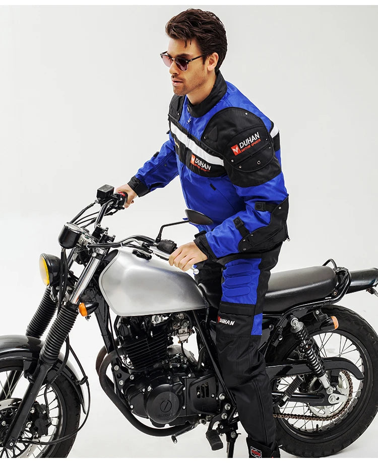 DUHAN Windproof Motocross Jacket & Pants for Men – Wear-Resistant Motorcycle Gear with Body Armor, Winter Moto Clothing
