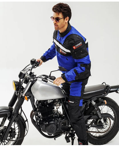 DUHAN Windproof Motocross Jacket & Pants for Men – Wear-Resistant Motorcycle Gear with Body Armor, Winter Moto Clothing