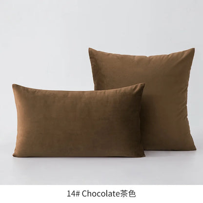 Inyahome Soft Velvet Cushion Cover - Pink Grey Beige Green Decorative Pillowcase For Bedroom Sofa 30x50cm 45x45cm