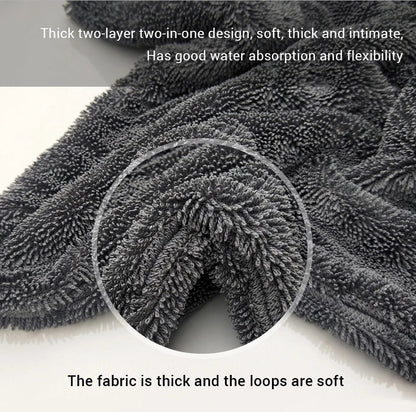 SEAMETAL 1200GSM Microfiber Car Wash Towel – Double-Sided Ultra Absorbent Cleaning & Drying Cloth
