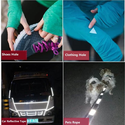 Bright Silver Reflective Tape - Self-Adhesive Polyester Warning Fabric, 5cm Wide, EN471 Class 2
