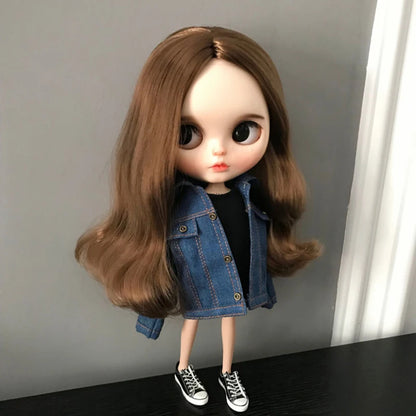 Blythe Doll Denim Clothes – Fashion Jacket & Outfit for OB24 Azone 1/6 Doll Accessories