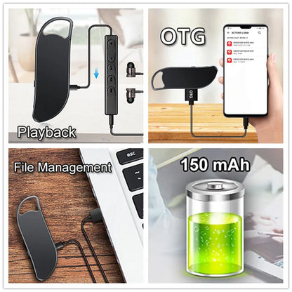 V11 Smart Audio Mini Voice Recorder - 32GB/64GB USB Drive Dictaphone with Voice Activation, Keychain Audio Recording for Meetings and Business