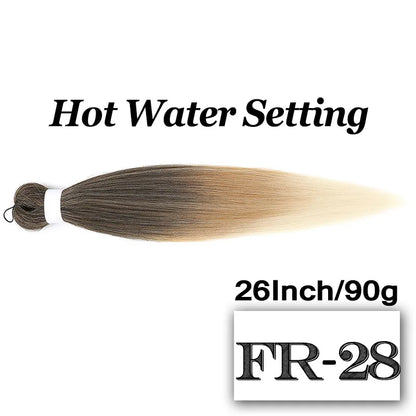 26-Inch Pre-Stretched Braiding Hair Extensions – Synthetic Afro Crochet Braids for DIY, Jumbo Braid in Purple, Pink, Peach & Red