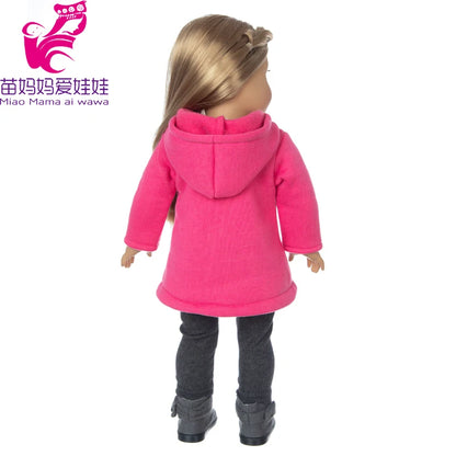 18-Inch Girl Doll Winter Coat — 43cm Baby Doll Jacket Outfit for Dressing