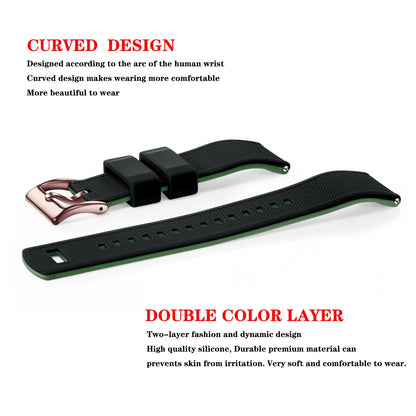 Premium Silicone Watch Band – Quick Release Rubber Strap, 18mm 20mm 22mm Replacement Watchband
