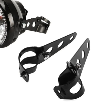 Universal Motorcycle Headlight Mount Bracket – Adjustable Fork Clamp Holder for Chopper & Motor Forks 27-48mm