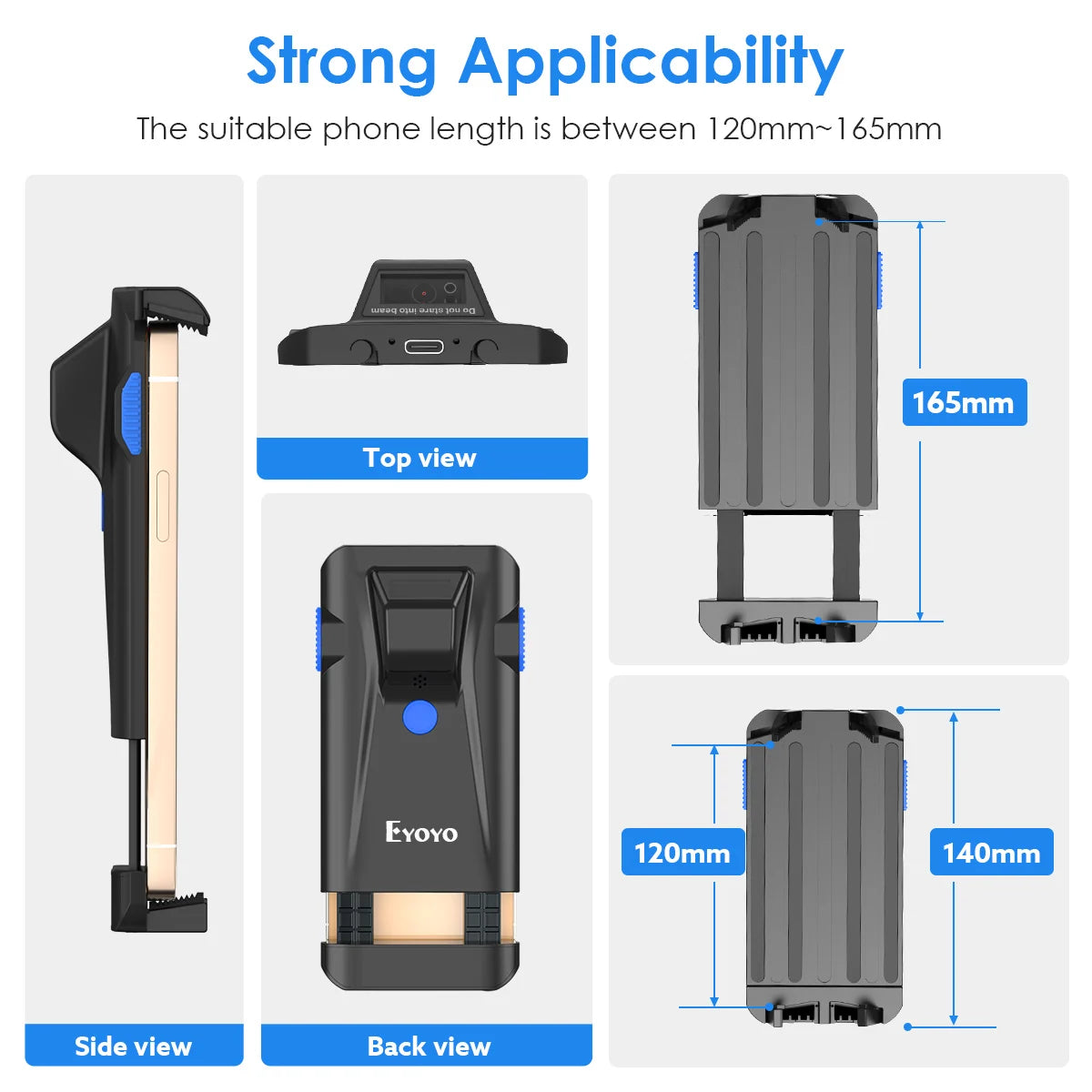 Eyoyo Bluetooth 2D Barcode Scanner - Portable 1D, 2D & QR Code Reader for Android and iOS