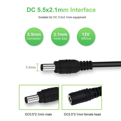 6M/32.8ft DC 12V Power Adapter with 10m Extension Cable - CCTV Security IP Camera Power Adapter, 5.5x2.1mm DC Plug