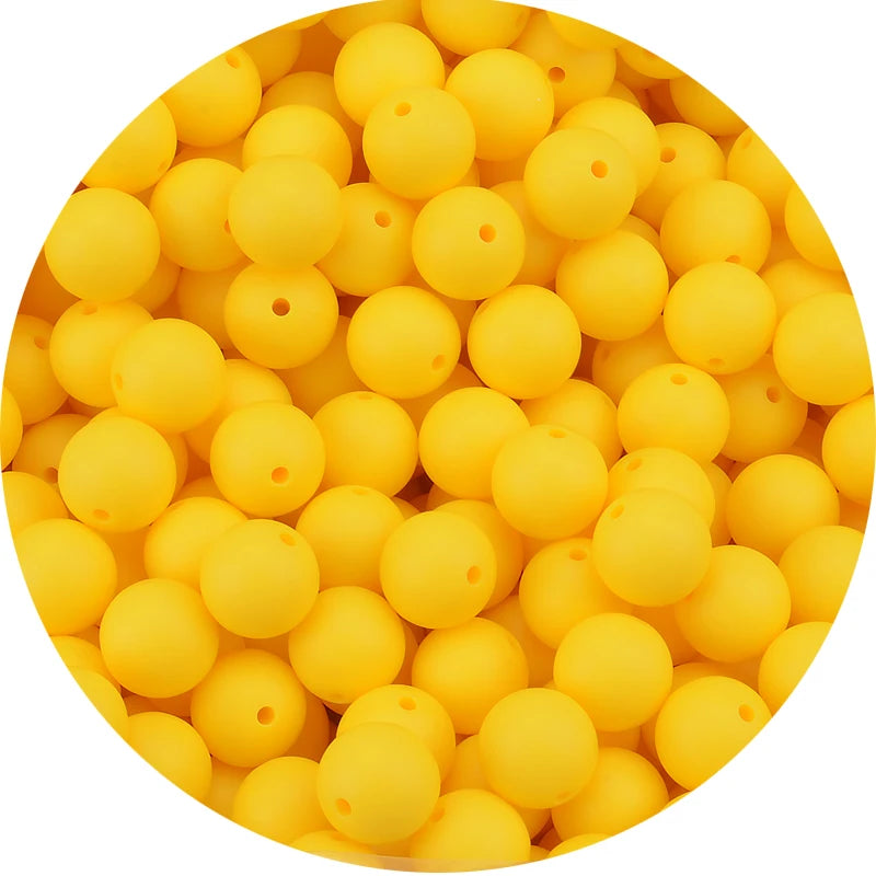 LOFCA Silicone Teething Beads - 20pcs 15mm Round Baby Chew Beads for DIY Teether Toys Infant Accessories