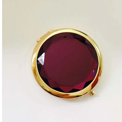 Luxury Crystal Folding Makeup Mirror - Portable Round Gold & Silver Pocket Compact Mirror, Personalized Beauty Gift