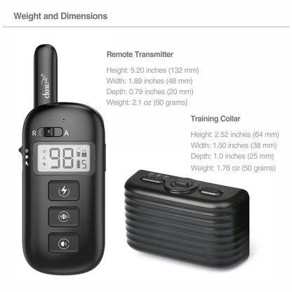 2-in-1 Remote Dog Training & Anti-Bark Collar Rechargeable Waterproof Electric Dog Behavior Control System 600M Range