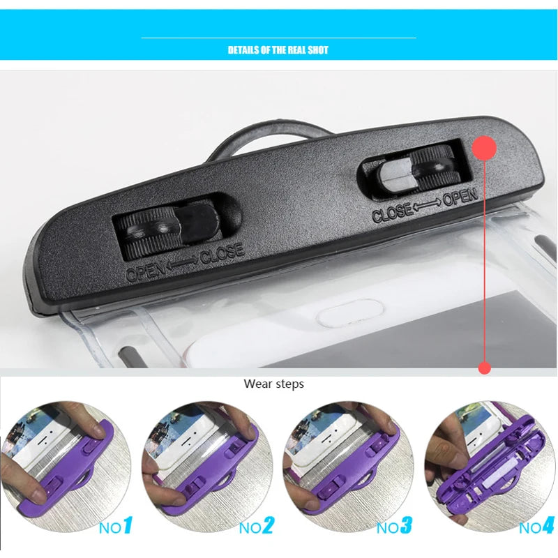 Floating Airbag Waterproof Swim Bag Phone Case - Compatible with iPhone 11/12/13/14 Pro Max, Samsung S23/S22, Xiaomi 13, Huawei P30/20 Lite