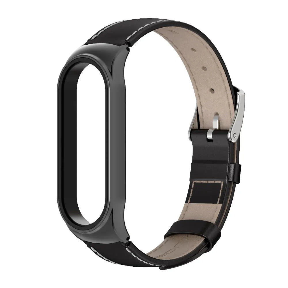 Leather Strap for Xiaomi Mi Band - Stylish Replacement Wristband for Mi Band 10/9/8/7/6/5 Mijobs Design