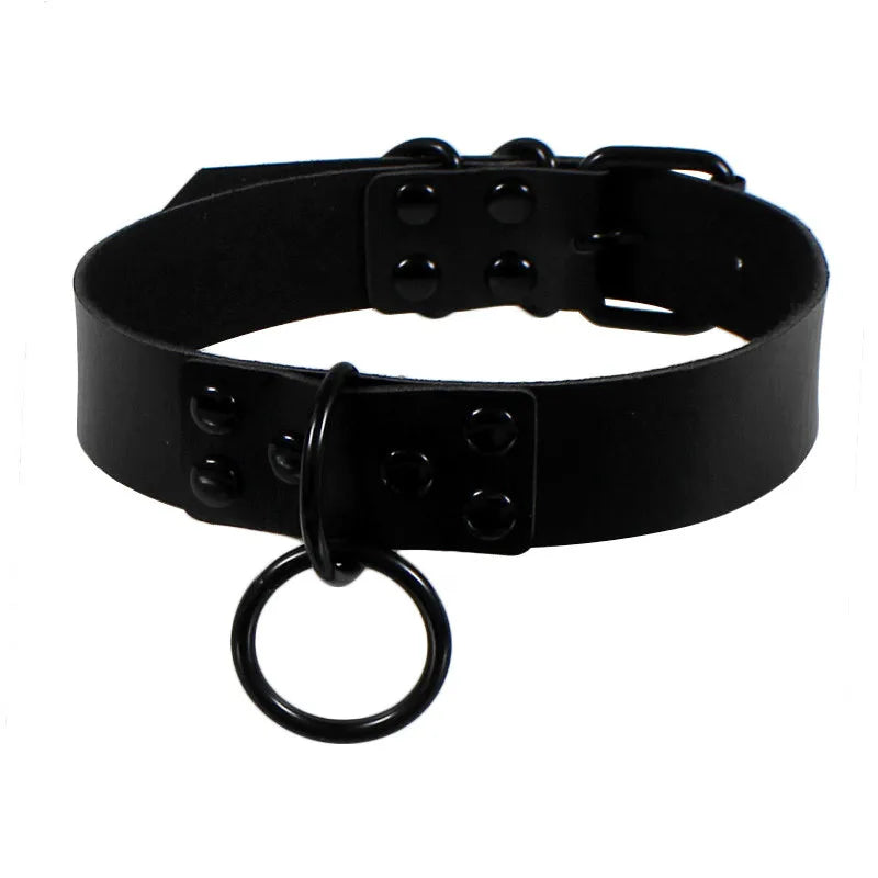 New Spike Choker Necklace – Punk Faux Leather Collar with Big Rivets, Studded Goth Style for Women & Men