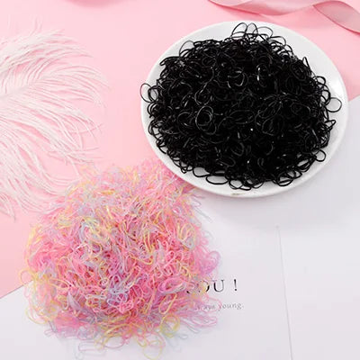 1000pcs Colorful Disposable Rubber Hair Bands for Girls – Small Ponytail Scrunchies, Fashion Hair Accessories Pack
