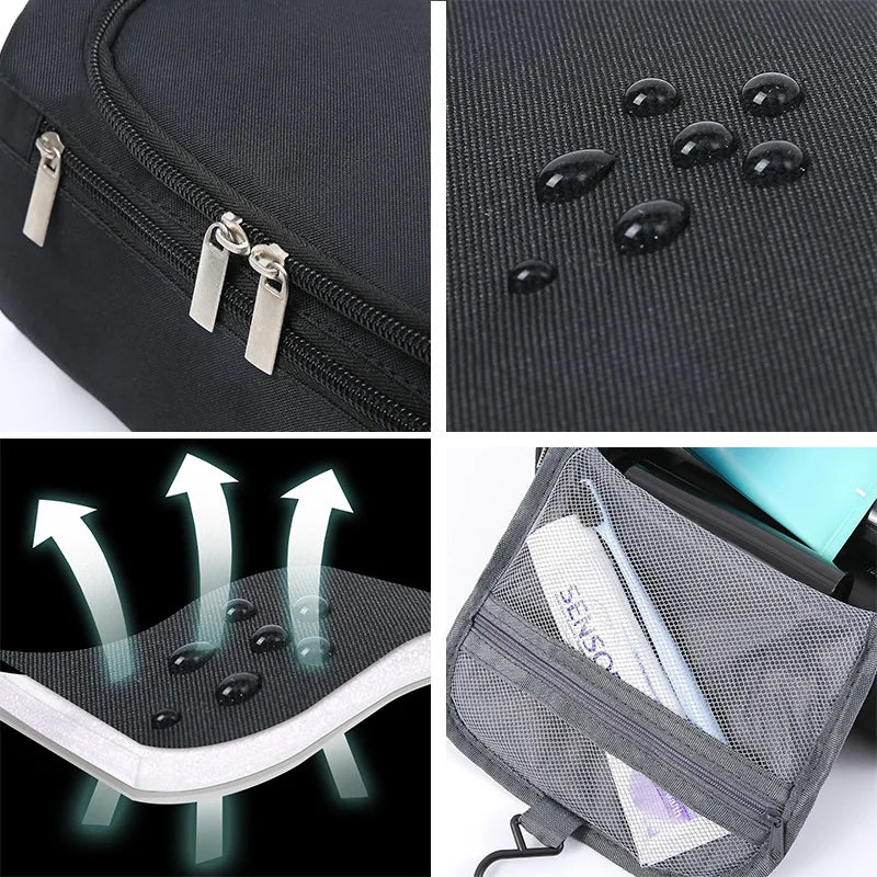 FUDEAM Polyester Business Storage Bag – Portable Toiletries Organizer, Travel Cosmetic Bag, Hanging Waterproof Wash Pouch for Men & Women