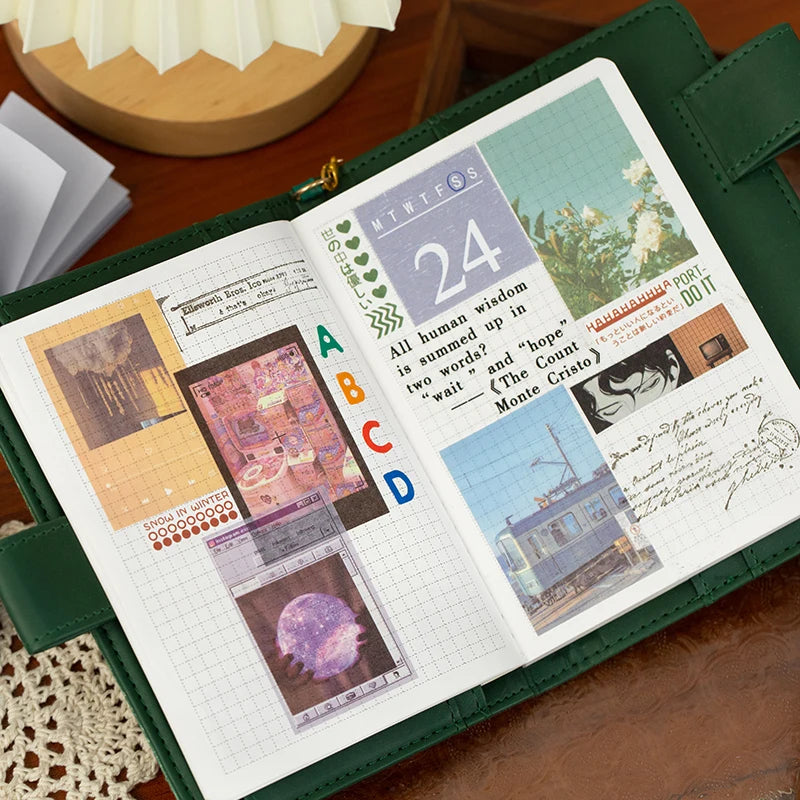 Yoofun 50 Sheets Aesthetic Sticker Book - Natural Scenery Art Painting Stickers for Scrapbooking Planner Journaling