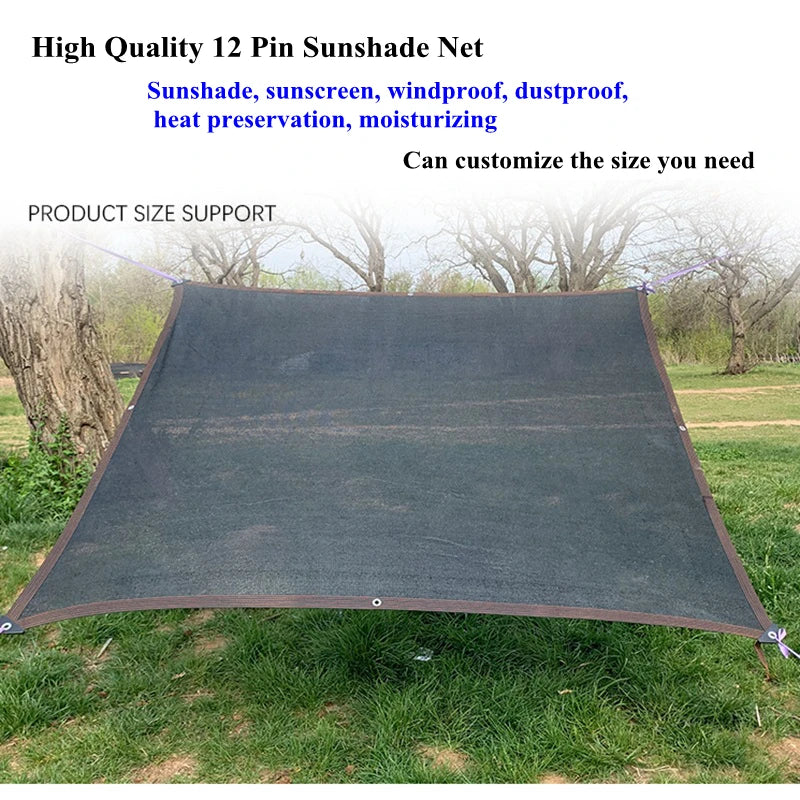 Black Anti-UV HDPE Sunshade Net - Garden Succulent Plant Shading Net for Outdoor Swimming Pool Cover - 3Pin 6Pin 12Pin Sun Shade
