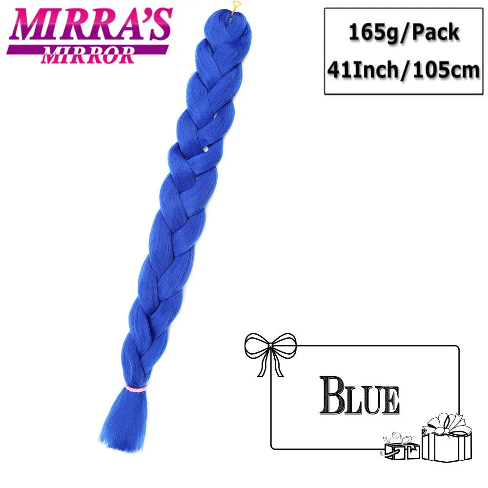 41" Jumbo Braiding Hair Extensions – Purple, Pink & Blue Ombre Synthetic Hair for Box Braids, Wholesale Support