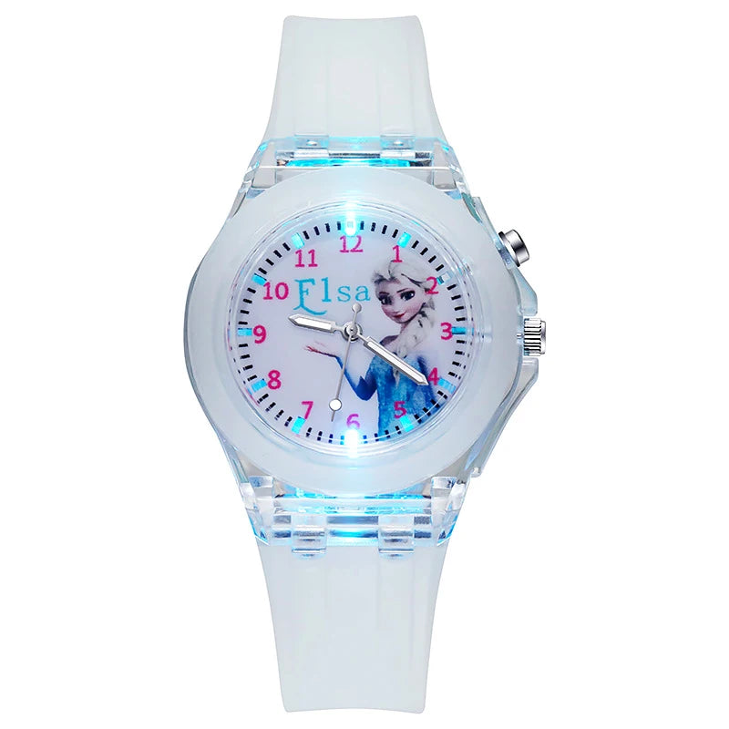 Disney Kids Watch for Girls – Princess Elsa Frozen 2 Silicone Strap, Flash Light, Children’s Clock, Reloj Infantil