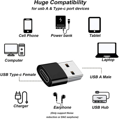 USB 3.0 to USB-C 3.1 Adapter – Mini Hi-Speed Type-C Female to USB-A Male Converter for Fast Charging & Data Sync OTG