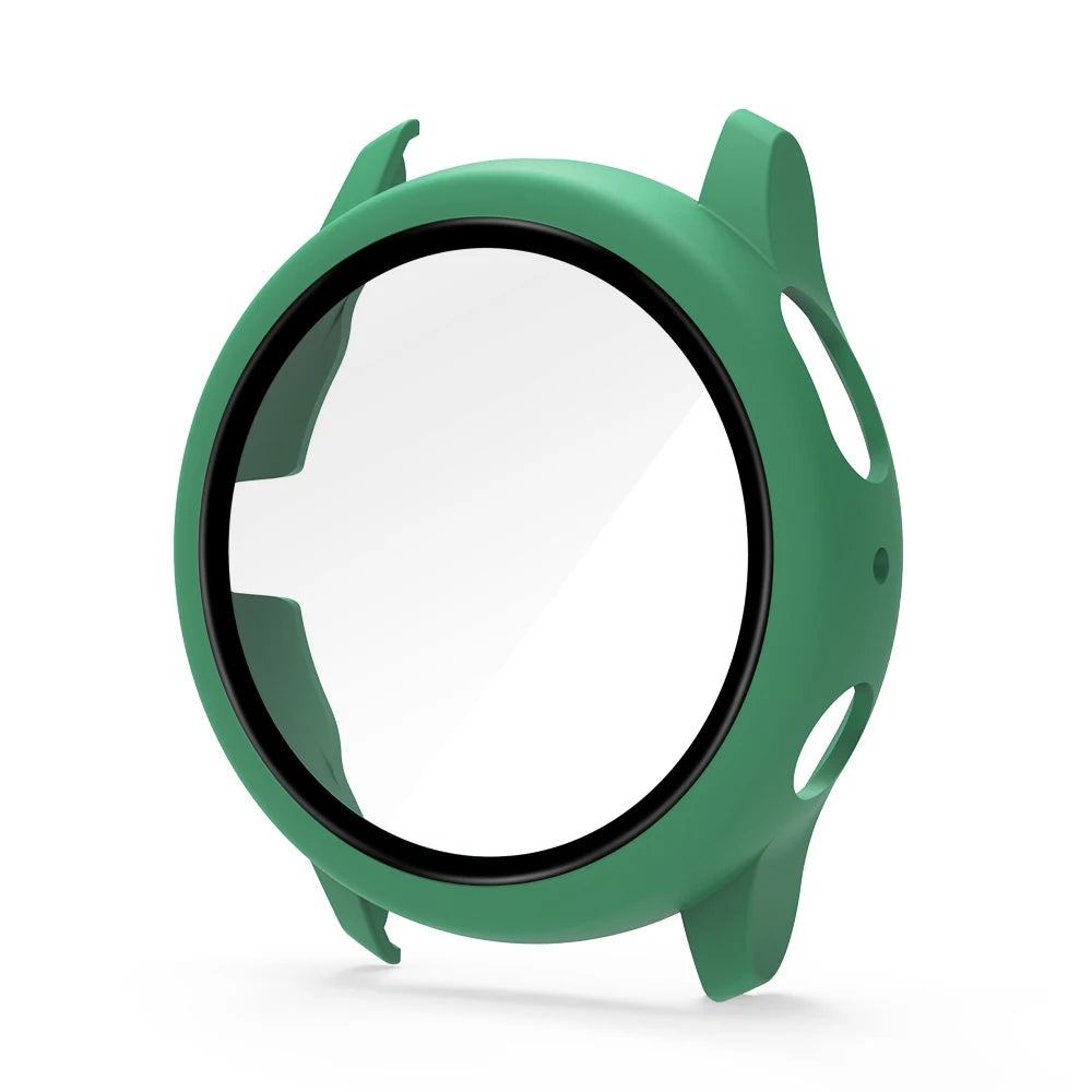 Samsung Galaxy Watch Active 2 Protective Case - Full Coverage Bumper with Tempered Glass Screen Protector for 40mm & 44mm