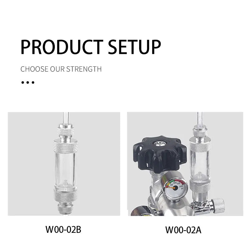 ZRDR Aquarium CO2 Bubble Counter – CO2 Generator Regulator with Single/Double Head Fine-Tuning Valve