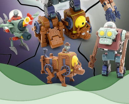 5-in-1 Plants vs Zombies Boss Robot Action Figure Set – PVC Educational Toy Gift for Kids