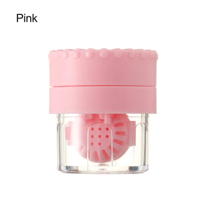 Manually Rotating Contact Lens Cleaner Case Portable Plastic Lens Storage Holder Cleaning Container Travel Accessory Tool