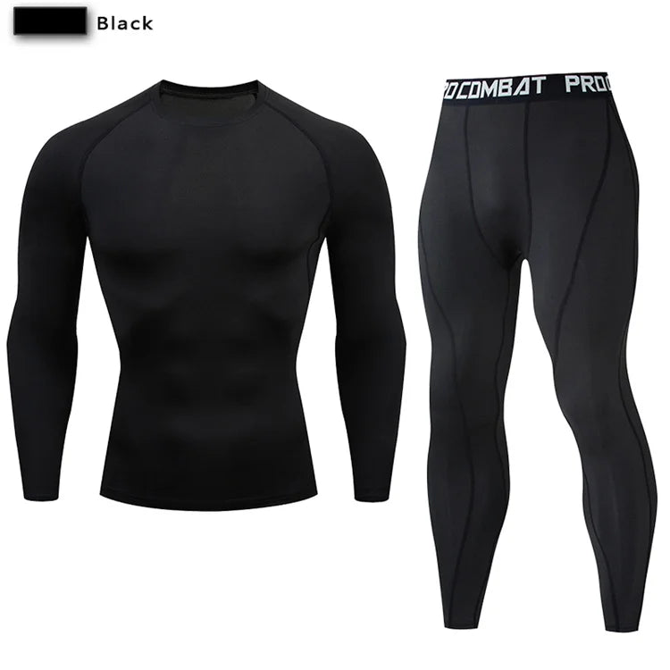 2-Piece Men’s Compression Sportswear Set — Gym, Yoga, Workout & Jogging Tracksuit