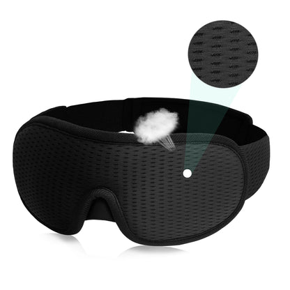 3D Padded Sleep Mask — Soft Eye Shade Blindfold for Blocking Light, Sleeping Aid Eyepatch